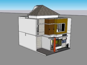 Model sketchup nhà dân 2 tầng 7x8m