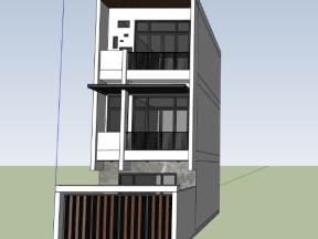 Model sketchup nhà dân 3 tầng 5x15.5m