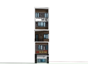 Model sketchup nhà dân 5 tầng 4.5x9.2m