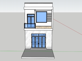 Model sketchup Nhà phố 2 tầng 5x16.5m