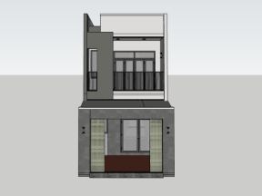 Model sketchup nhà phố 2 tầng 5x17.5m