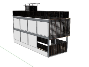 Model sketchup nhà phố 2 tầng kích thước 4.7x12.9m