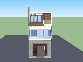Model sketchup nhà phố 3 tầng 5.5x20m