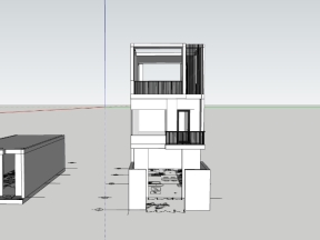 Model sketchup nhà phố 3 tầng 5x13.9m