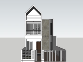 Model sketchup nhà phố 3 tầng 6x8.5m