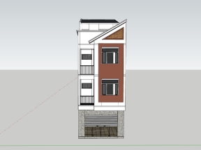Model sketchup nhà phố 4 tầng 5x10m