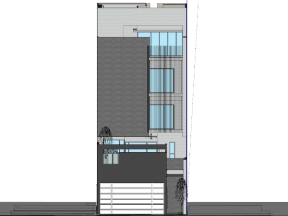 Model sketchup nhà phố 4 tầng kt 9x27m