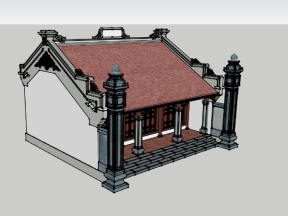 Model sketchup nhà thờ họ đầy đủ