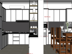 Model sketchup nội thất bếp hiện đại mới nhất