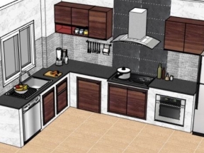 Model sketchup nội thất bếp mới nhất