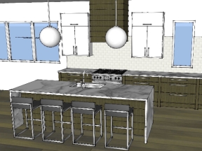 Model sketchup nội thất phòng bếp