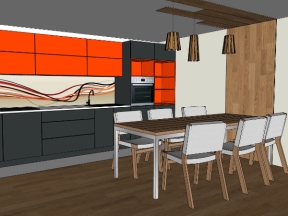 Model sketchup nội thất phòng bếp file cad chuẩn 2023
