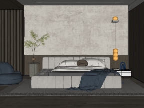 Model sketchup nội thất phòng ngủ