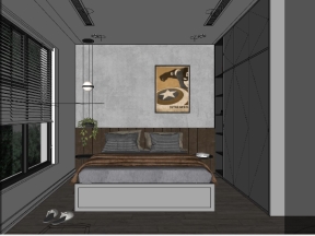 Model sketchup nội thất phòng ngủ cao cấp