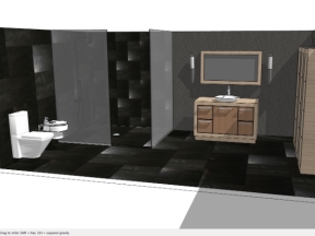 Model sketchup nội thất phòng tắm hiện đại