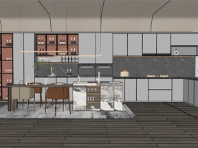 Model sketchup phòng bếp mới nhất