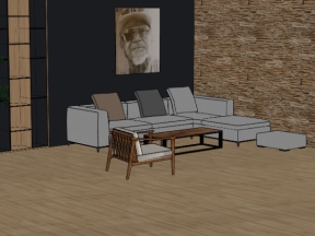 Model sketchup phòng khách 2020