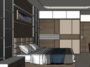 Model sketchup thiết kế phòng ngủ đẹp mới nhất