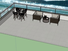 Model sketchup thiết kế sân thượng