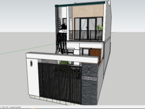 Model sketchup việt nam bản vẽ mẫu nhà phố 2 tầng đẹp nhất