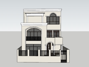 Model sketchup việt nam mẫu nhà phố 3 tầng 6.3x8m