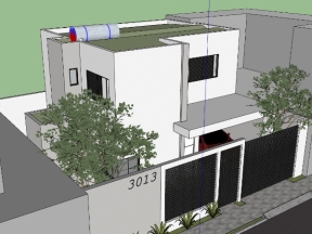 Model sketchup việt nam nhà ở phố 2 tầng 7.1x8.6m