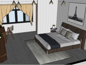 Model sketchup việt nam thiết kế nội thất phòng ngủ cho bố mẹ đẹp