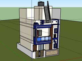 Model skp mẫu nhà phố 3 tầng 5.3x8.7m đẹp