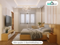 Model Su 17 + Vray 3.4 thiết kế nội thất phòng ngủ nhà phố