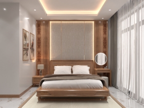 Model Su 2 Phòng ngủ hiện đại gỗ gõ đỏ Vray Render