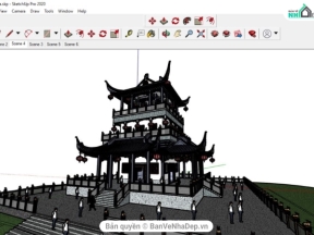 Model su 2020 mẫu tháp chùa công trình Bình Phước