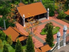 Model su dựng cảnh đền thờ hưng yên