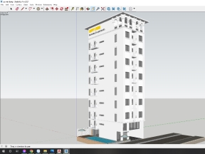 Model su file phối cảnh mặt tiền apartment 9 tầng 9x14.2m  kiểu tân cổ điển