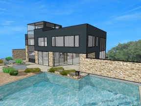 Model su mẫu biệt thự 2 tầng có hồ bơi đẹp 2024