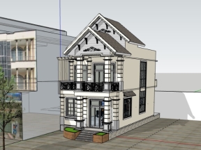 Model su mẫu nhà phố 2 tầng mái thái 6.6x17.5m