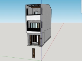 Model su mẫu nhà phố 3 tầng 4.5x17.2m