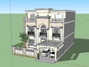 Model su mẫu nhà phố 3 tầng sang trọng 14x22.5m
