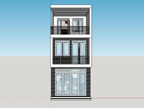 Model su mẫu nhà phố 3 tầng sang trọng 4x13.8m