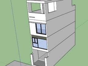 Model su mẫu nhà phố 4 tầng 4.5x15m
