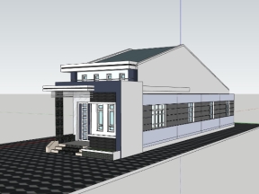 Model su nhà 1 tầng kt 6.5x21m