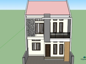 Model su nhà 2 tầng diện tích xây dựng 7x11m
