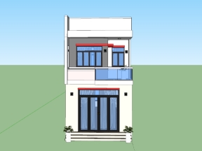 Model su nhà 2 tầng kích thước 5x15.5m