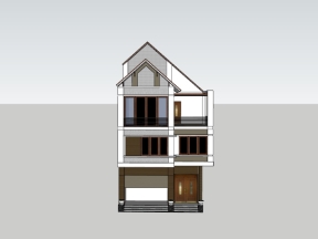 Model su nhà 3 tầng 7.6x11.8m