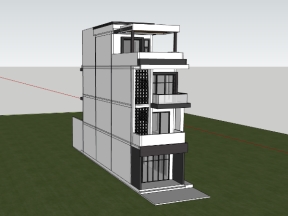Model su nhà 4 tầng kích thước 4.6x15.2m