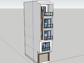 Model su nhà 5 tầng kích thước 3.6x9m