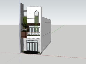 Model su nhà dân 2 tầng 5x18.5m