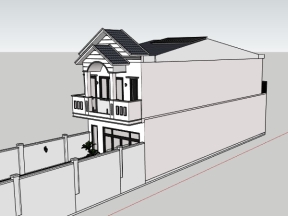 Model su nhà dân 2 tầng mái thái 5x15m