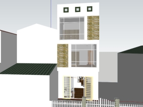 Model su nhà dân 3 tầng 4.8x16.7m