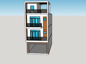 Model su nhà dân 3 tầng kích thước 6x13m cao cấp