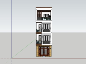 Model su nhà dân 4 tầng cao cấp 4.5x13.5m